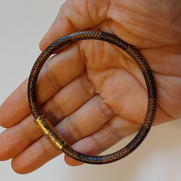 Louis Vuitton Other - Louis Vuitton Keep It Damier Ebene Canvas Brown Gold Tone Men's Bracelet